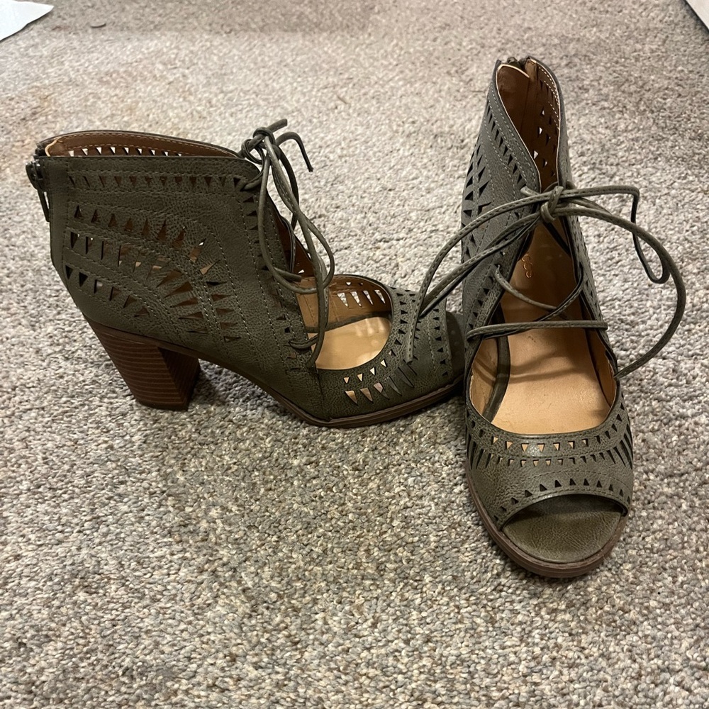 Maurices open toe booties